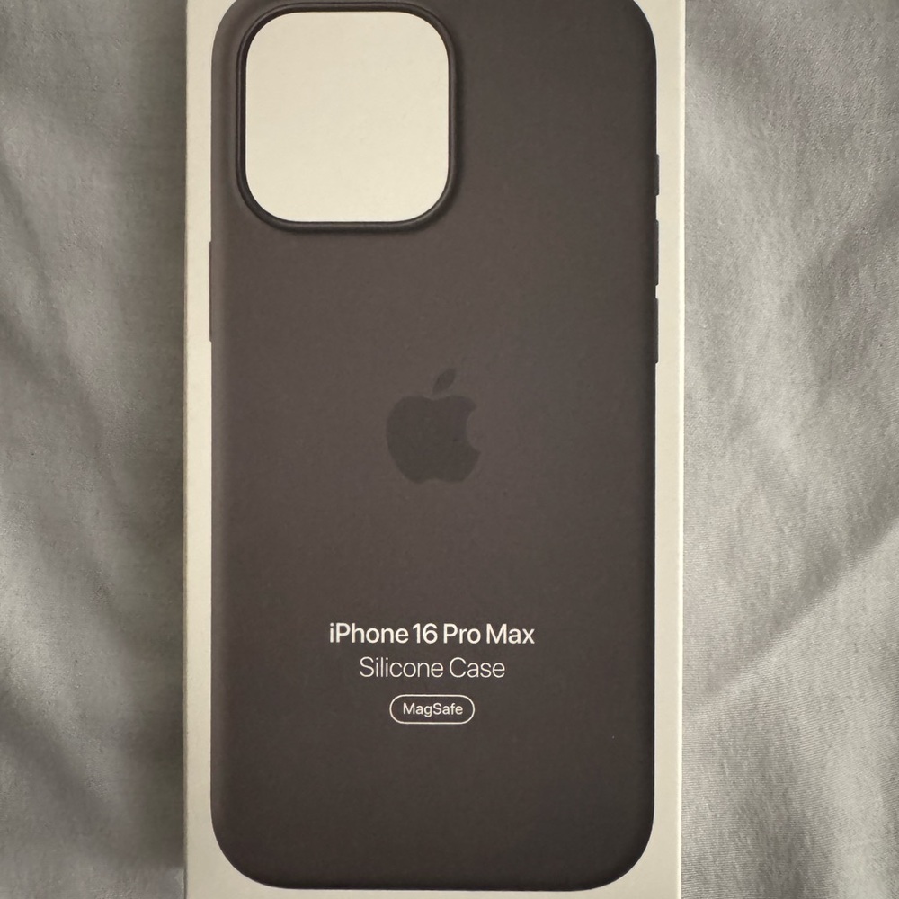 Authentic Apple iPhone 16 Pro Max Silicone Case - Dark Gray